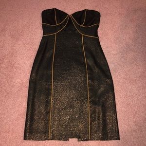 Strapless metallic dress